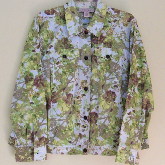 NWOT C.L.O.T.H.E.S. Floral Jacket Plus size 1X - Picture 1 of 8